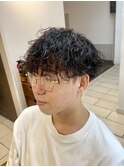 メンズパーマ 波巻き スパイラル 横浜