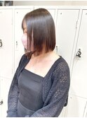 切りっぱなしボブ 髪質改善 縮毛矯正 10代 20代 前髪あり 韓国