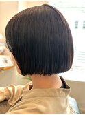 【ボブ】【切りっぱなし】切りっぱなし水平ボブ