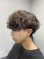 シャドウパーマ　無造作マッシュ