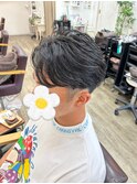 メンズワンカールフェザーパーマ