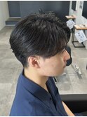 メンズカットセンターパートニュアンスパーマ刈り上げナチュラル