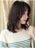 ウェットヘア黒髪くせ毛風エアリーミディアムA1上尾30代40代