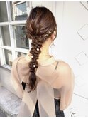 編みおろし/結婚式ヘア/結婚式アレンジ/ヘアセット