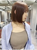 ブリーチなし/髪質改善/大人ガーリー/グレーブラウン/ボブ/柏柏