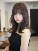 バタフライカット/レイヤーカット/くびれミディアム/2wayバング