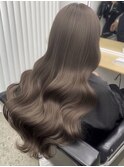 ミルクティーベージュブリーチなしダブルカラーレイヤーカット