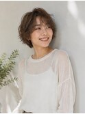 ベージュカラー/くせ毛風ショート/大人ショート