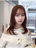 レイヤーカットミディアムレイヤー顔まわりレイヤー