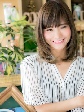 カバーヘア ブリス 上尾西口店(COVER HAIR bliss) *+COVER HAIR+*…斜めバング&ヌーディーストレートで透明感☆a