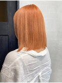 オレンジベージュ_外ハネボブセクションカラー_ba398831