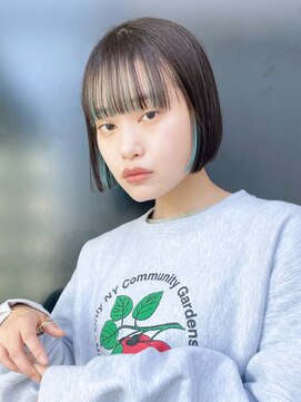 アルバム 銀座(ALBUM GINZA) インナースカイブルー_グレージュカラーボブウルフ_88943