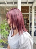 ブリーチなしダブルカラー　ボルドー　ワインレッド