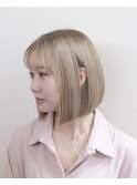 ミルクティーベージュ/ショートボブ/ダブルカラー/豊橋/田原