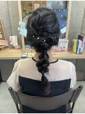 20代30代大人可愛いナチュラルカラー編み込みアレンジヘア