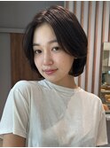 大人ショートボブ ミニボブ 韓国風ボブ 顔周り イルミナカラー