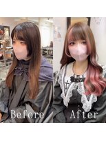 あるじゃんすー 名古屋店 ブラウン×ピンク#シールエクステ#チェリーブラウン#韓国#名古屋