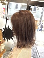 リノナ(Linona)&nbsp;ロングショートワンカールパーマカーキグレージュ前髪錦糸町