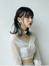 【耳元からちらっと可愛い♪】カラー＋カット＋イヤリングカラー＋前処理トリートメント¥5900