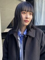 スク(SUKU)&nbsp;ワイドバンク×切りっぱなし×暗髪カラー