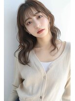 アムネシア たまプラーザ(AMNESIA)&nbsp;シースルーバング/ゆるふわミディアム/グレージュ