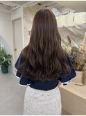 グレージュ/くすみブラウン/透明感カラー/ロングヘア/秋カラー