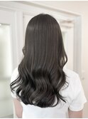 黒髪クラゲヘアーオリーブグレー小顔ココアベージュ            
