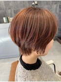 ショート×柔らかピンクベージュ