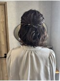 ハーフアップ　ボブアレンジ