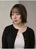 イメチェン/艶カラーグレージュボブ/前髪/[表参道/原宿]