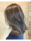 【No.06HWS】結べる外ハネBob×シルバーbeige