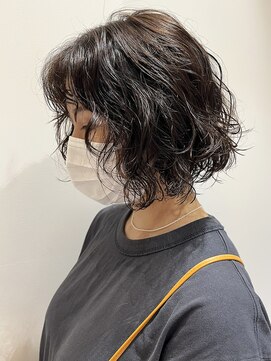 ウクラ バイ レシッド 池袋(uchla by rcid) 顔周り小顔似合わせ◎レイヤーボブパーマエアウェーブパーマ黒髪