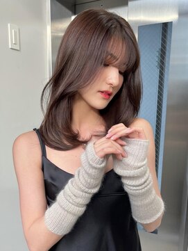 ベレーザ 渋谷(BELEZA) 2052透明感黒髪シアーグレージュフリンジバングふんわりカール