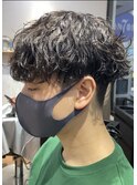 カット+波巻きスパイラルパーマ