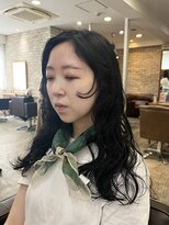 シェノン 西梅田(CHAINON) 前髪/グレーベージュ/黒髪/ロングパーマ/レイヤーロング