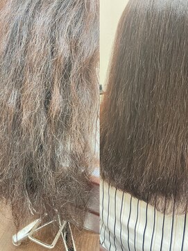 リチャールヘア(Returl hair) ハイダメージヘアを自然なストレートに