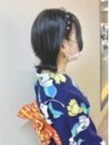 ディア(.eer)&nbsp;ウルフの浴衣ヘア // 編み込み × 三つ編み × パールピン