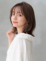 エースハバナ 渋谷(1 HAVANA)&nbsp;20代30代大人かわいい斜めバングデザインカラーシルキーベージュ