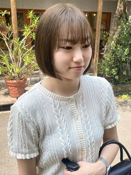 ラミエバイメルト 下北沢(lamie by melt) 花田/ボブ/切りっぱなしボブ/オリーブベージュ/髪質改善/下北沢