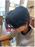 メンズカット+ニュアンスパーマ￥12000/カルマパーマ/センターパート/那覇