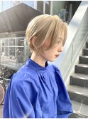 NUDEハイトーン ハンサムショート ダブルカラー大人ショートボブ