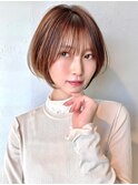 ふわっと軽い○ニュアンスショートボブ×グレージュカラー