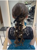 編みおろし/ヘアアレンジ/博多ヘアアレンジ/結婚式ヘアアレンジ