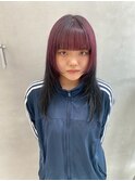 甘辛ロングレイヤー×ピンクブラック