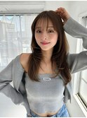 ANGELICA チョコレートブラウン 内巻きロング 大人かわいい