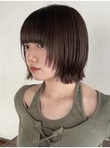 暗めカラー/ショートボブ/マロンベージュ/くすみベージュ/原宿
