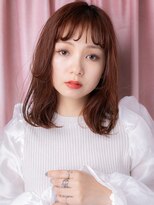 カバーヘア イヴ 戸頭店(COVER HAIR EVE) バーガンディ前髪パーマ姫カットレイヤーミディY戸頭20代30代