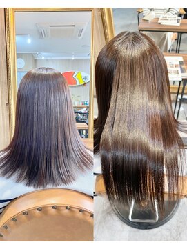 フローライト 廿日市(Fluorite) 艶めくしなやかミディーストレート