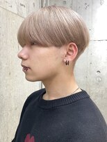 サンクマーケット 渋谷(cinq MARKET) メンズブリーチマッシュハイトーンダブルカラーベージュカラー