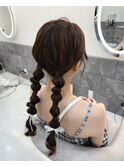玉ねぎツインテール/心斎橋ヘアセット
